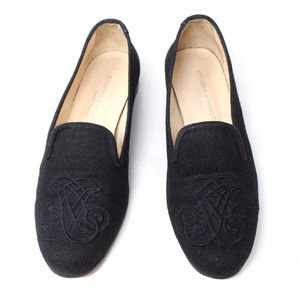 Stubbs & Wootton Monogram Embroidered Slippers Loafers Flats